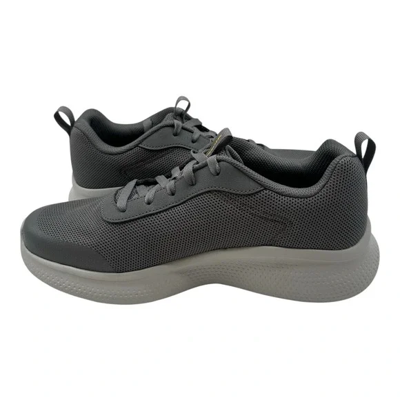 Skechers Running Shoes Men's Size 9.5 Charcoal Grey Lace Up Sneakers‎ 255149R